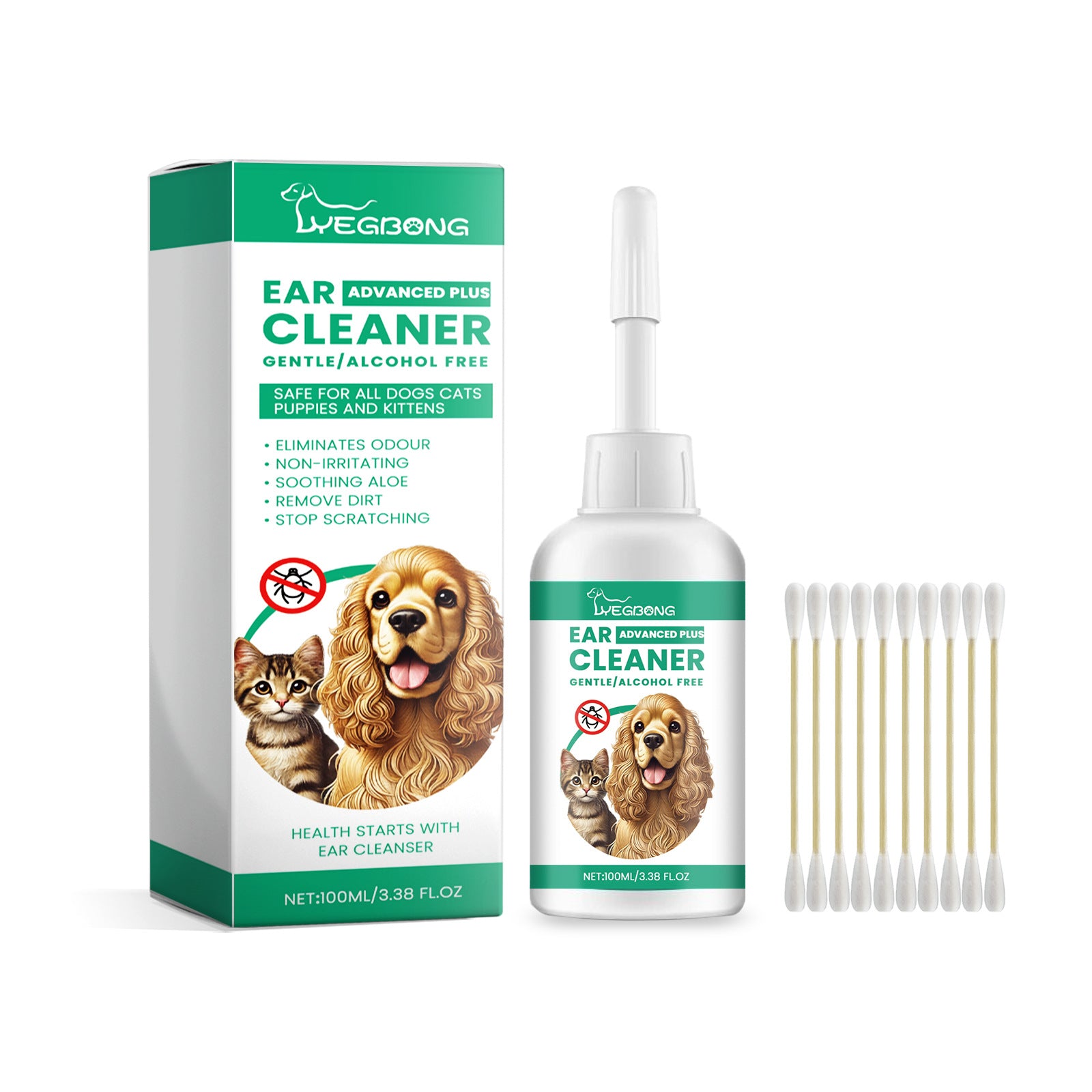 Solution Nettoyante Oreilles Chien Chat - Décontaminante et Purifiante