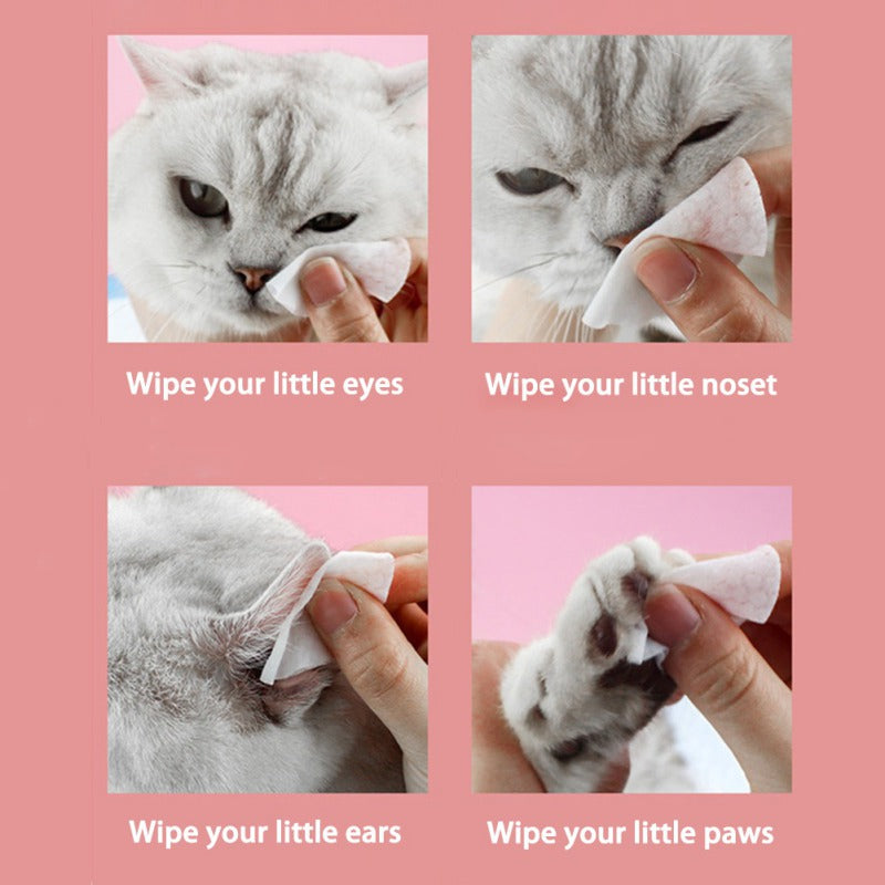 Lingettes Nettoyantes pour Yeux Chien Chat - Non-Tissées 120 Pièces