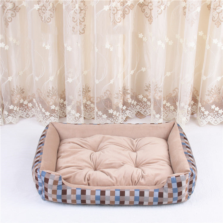 Lit Matelas pour Chien Chat 45cm - Coussin Confortable Motif Étoile Café