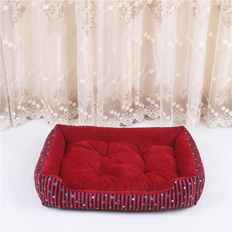 Lit Matelas pour Chien Chat 45cm - Coussin Confortable Motif Étoile Café