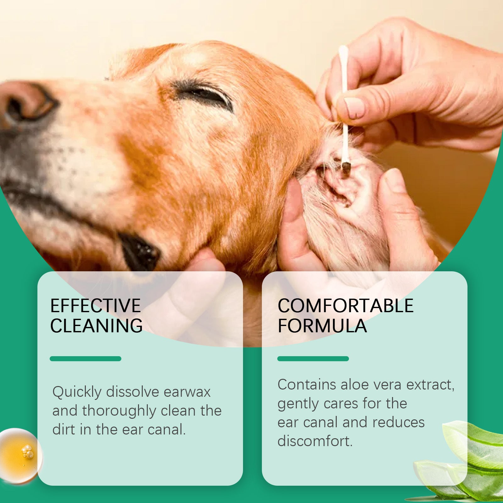 Solution Nettoyante Oreilles Chien Chat - Décontaminante et Purifiante