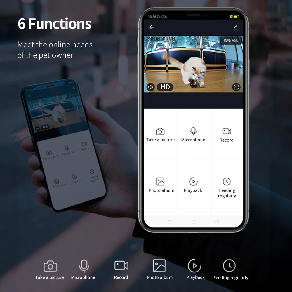 Distributeur Nourriture Automatique Chat Chien avec Caméra - Contrôle APP