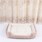 Lit Matelas pour Chien Chat 45cm - Coussin Confortable Motif Étoile Café