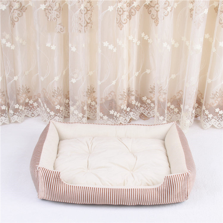 Lit Matelas pour Chien Chat 45cm - Coussin Confortable Motif Étoile Café