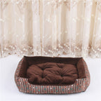 Lit Matelas pour Chien Chat 45cm - Coussin Confortable Motif Étoile Café