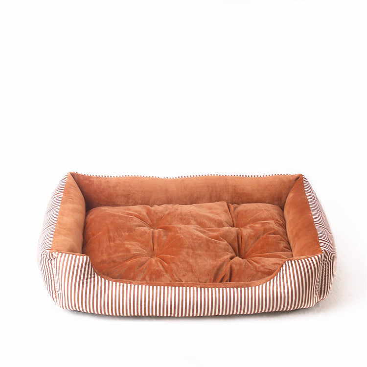 Lit Matelas pour Chien Chat 45cm - Coussin Confortable Motif Étoile Café
