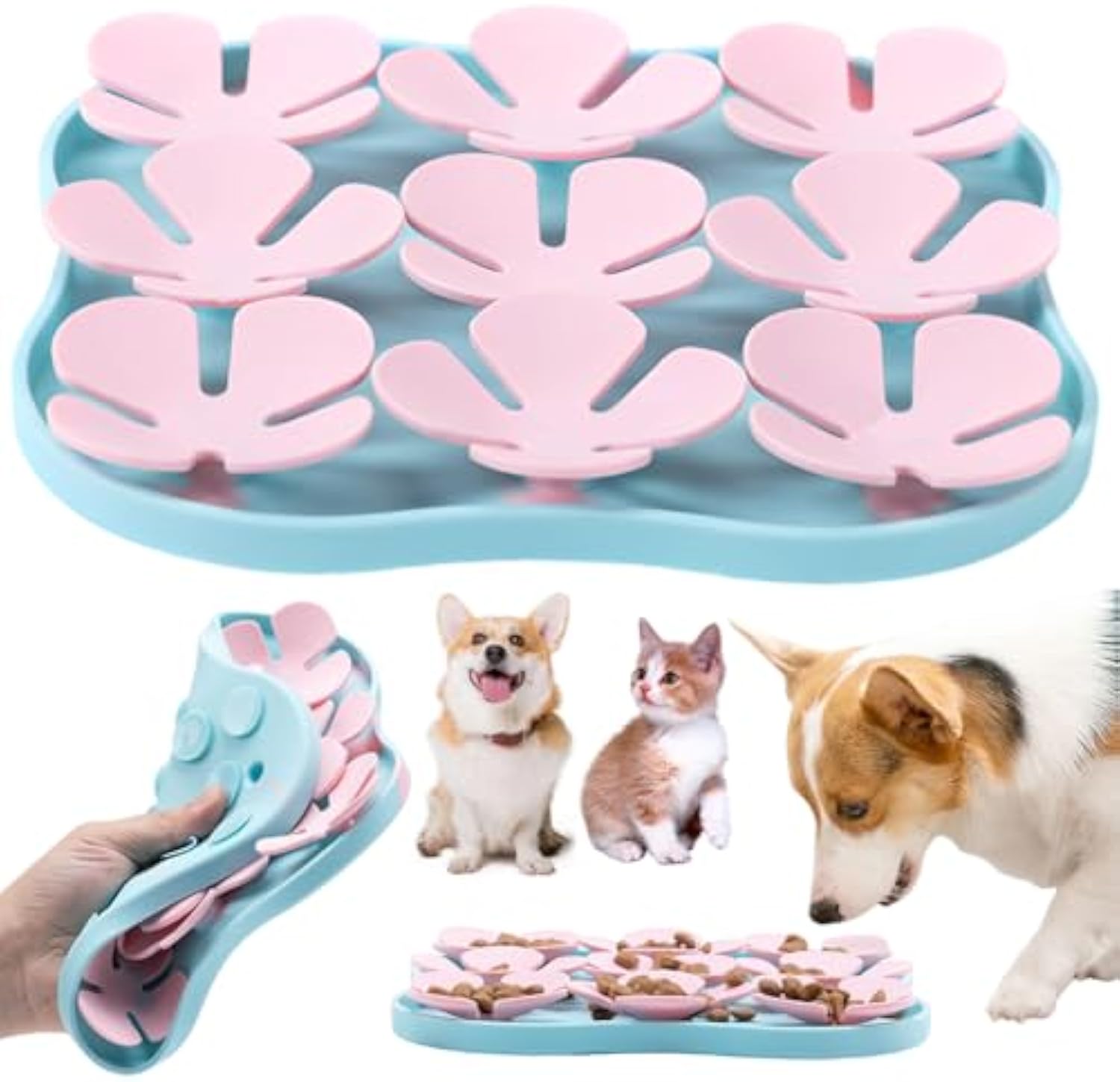 Gamelle Ralentisseur Silicone pour Chien - Tapis Léchage Anti-Anxiété avec Ventouse