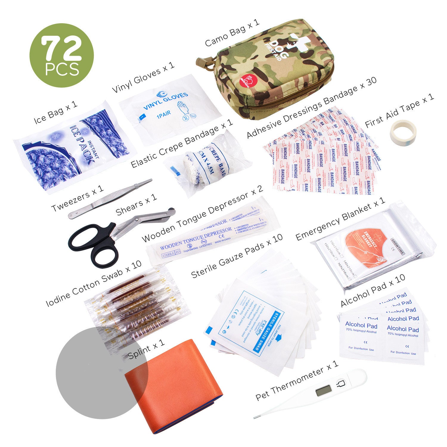 Trousse de Premiers Soins pour Chien - Camouflage Multifonctionnelle Extérieur