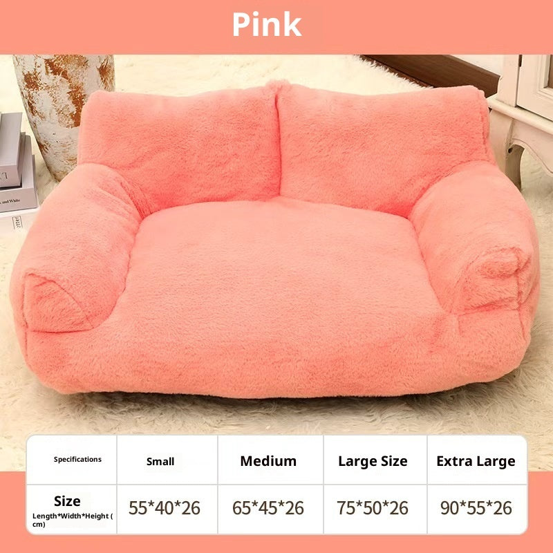 Grand Lit Sofa Peluche Lapin pour Animaux - Coussin Confortable Chien Chat