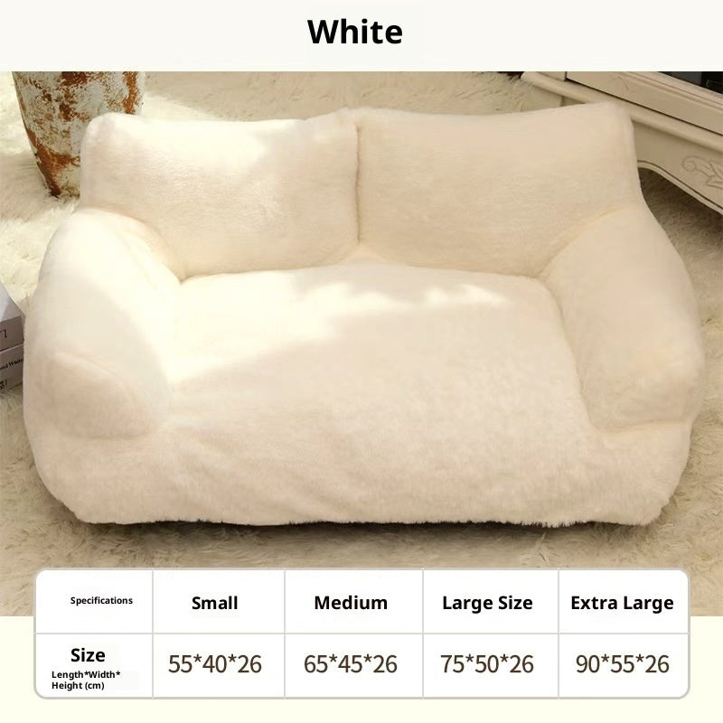 Grand Lit Sofa Peluche Lapin pour Animaux - Coussin Confortable Chien Chat