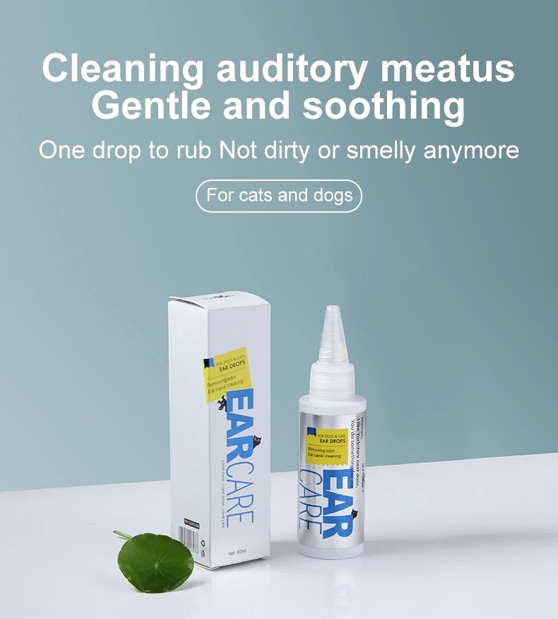 Gouttes Nettoyantes pour Oreilles Chien Chat - Solution Hygiène 60ml