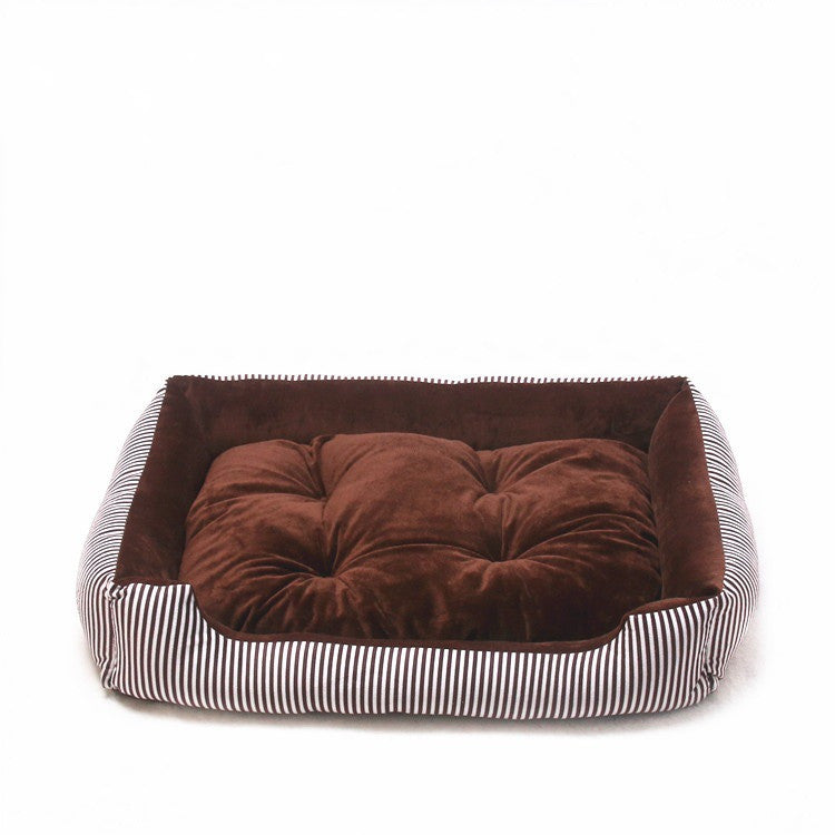 Lit Matelas pour Chien Chat 45cm - Coussin Confortable Motif Étoile Café