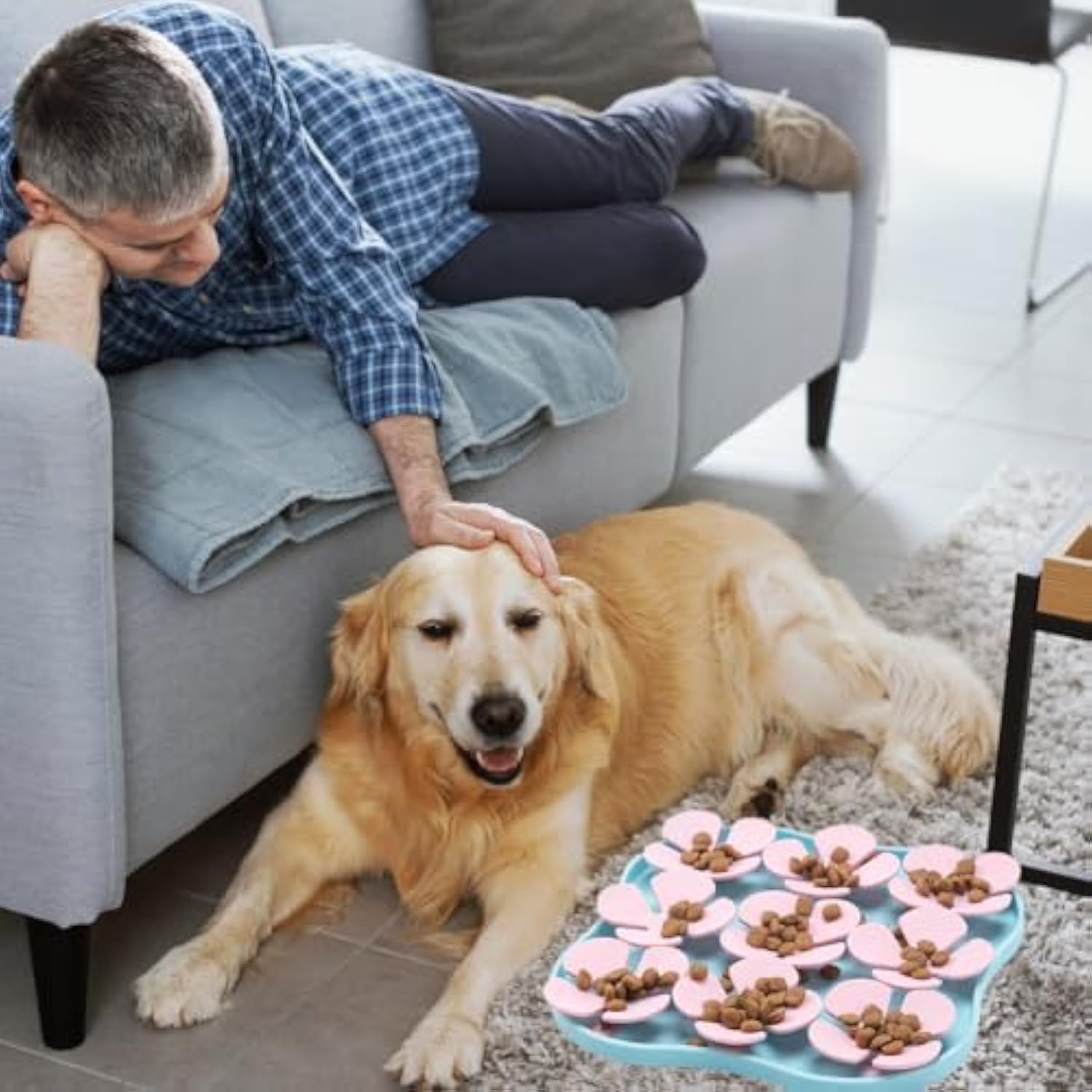 Gamelle Ralentisseur Silicone pour Chien - Tapis Léchage Anti-Anxiété avec Ventouse