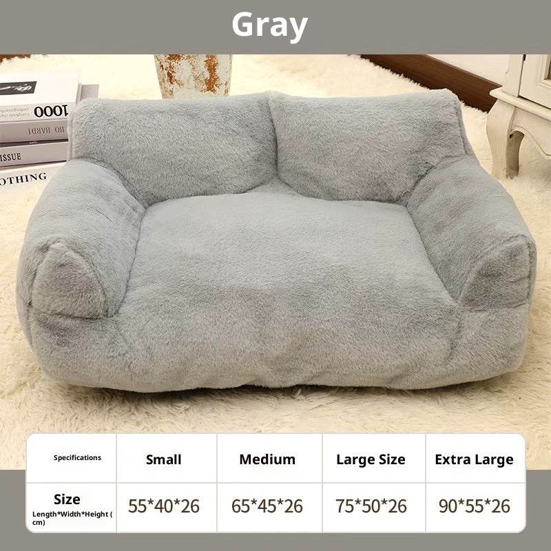 Grand Lit Sofa Peluche Lapin pour Animaux - Coussin Confortable Chien Chat