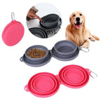 Gamelle double pliable en silicone pour chien et chat - idéale pour voyage