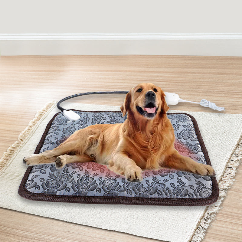 Coussin Chauffant Électrique pour Chien Chat - Tapis Chauffant Imperméable Hiver