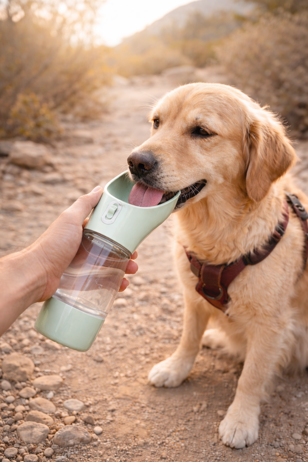 Bouteille d'Eau Portable pour Chien avec Bol - Voyage & Randonnée