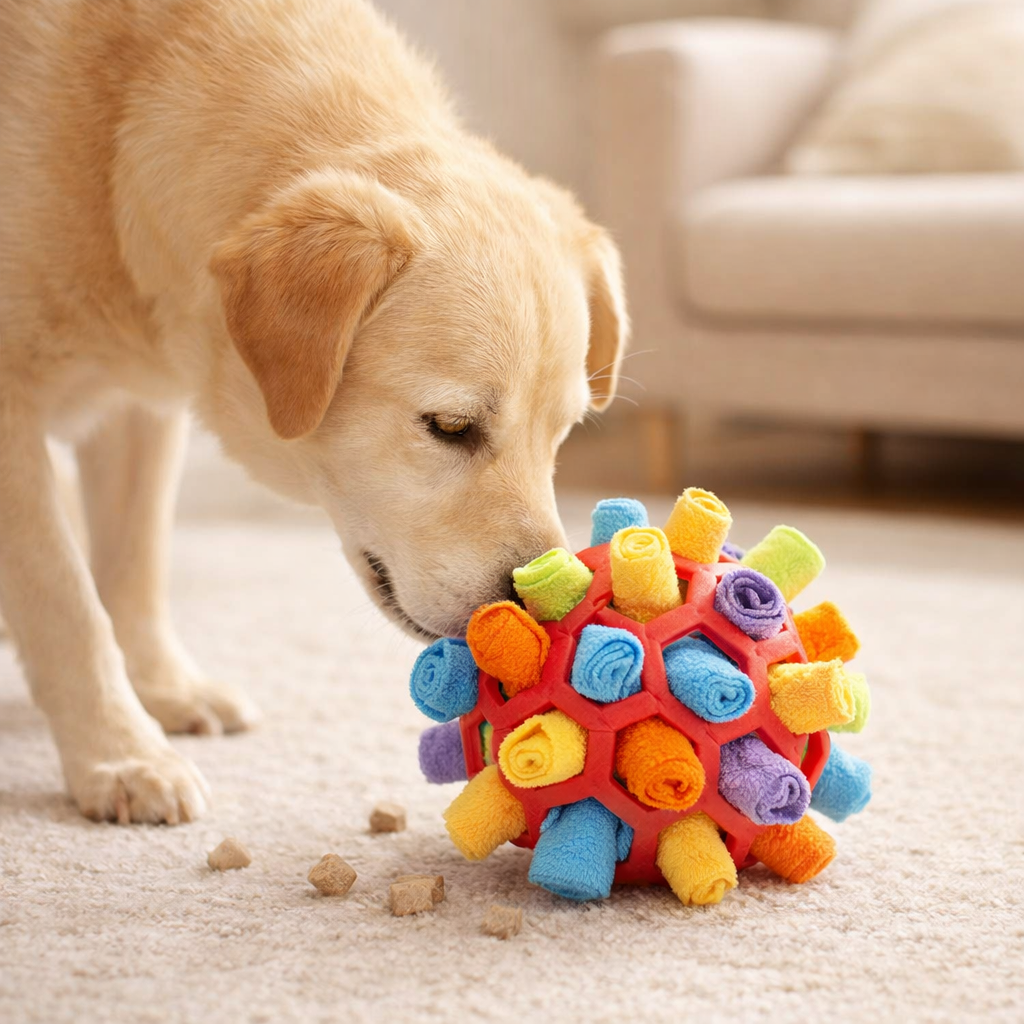 Balle Puzzle Reniflement pour Chien - Jouet Enrichissement Canin Tapis Olfactif