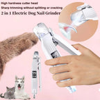 Coupe-ongles électrique 2-en-1 avec LED pour chien et chat