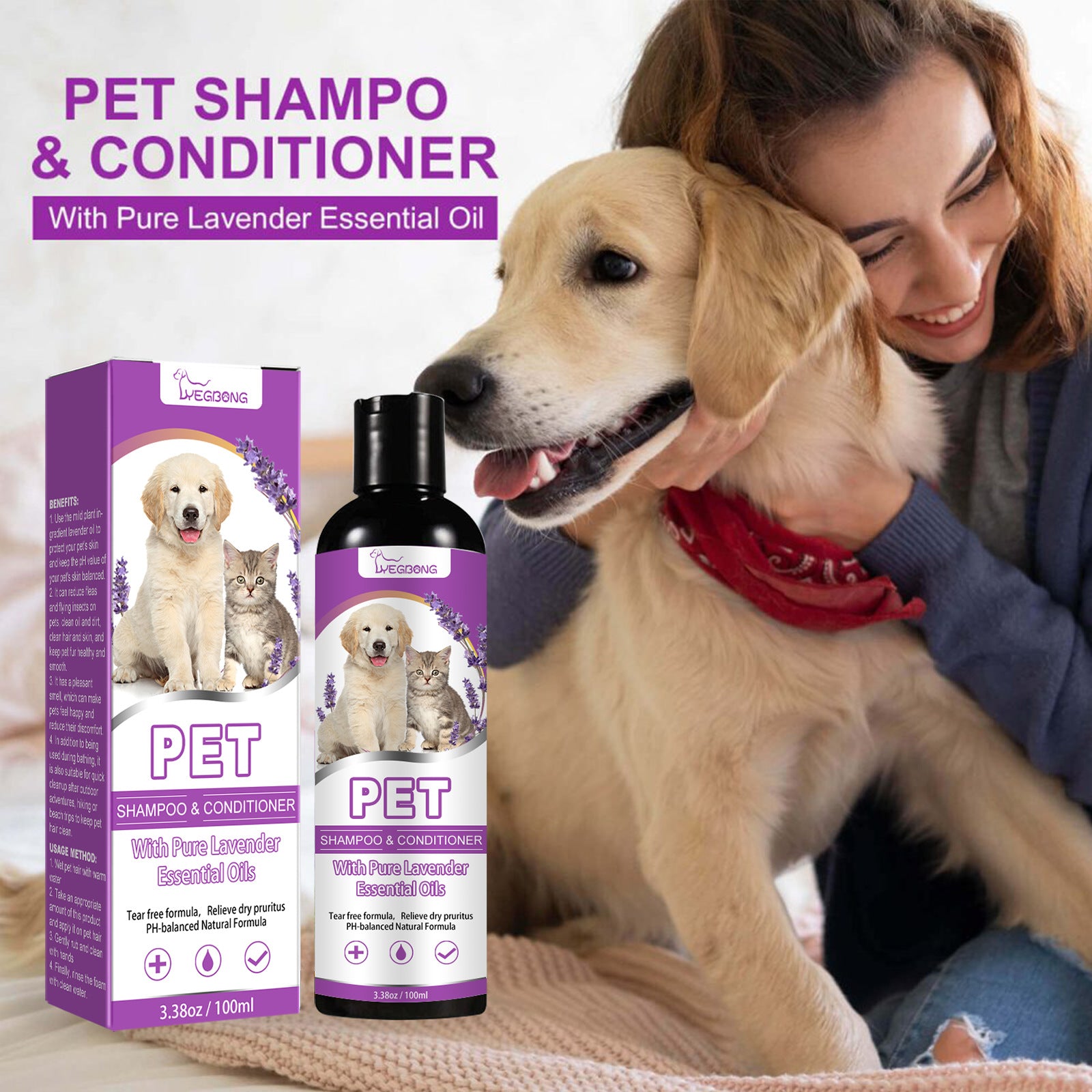 Shampoing pour Chien Anti-Démangeaisons - Pelage Doux Sans Nœuds