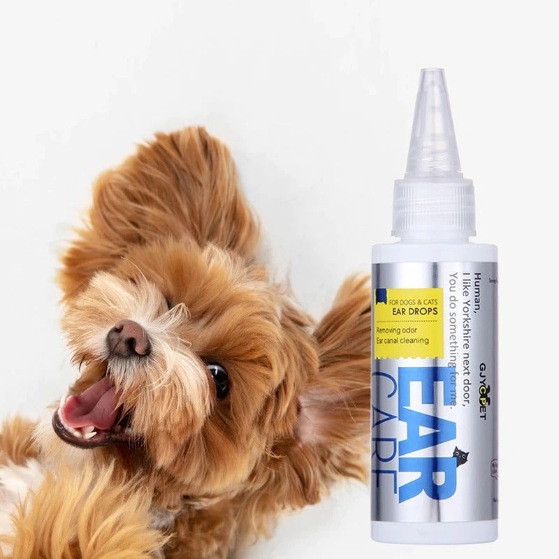 Gouttes Nettoyantes pour Oreilles Chien Chat - Solution Hygiène 60ml