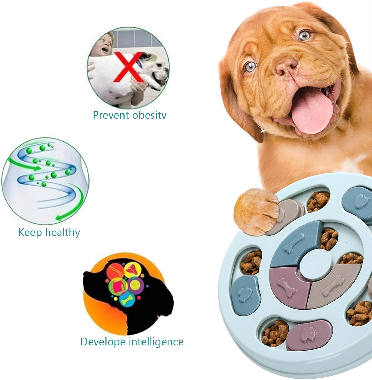 Jouet Puzzle Distributeur Nourriture pour Chien - Entraînement QI et Enrichissement Mental