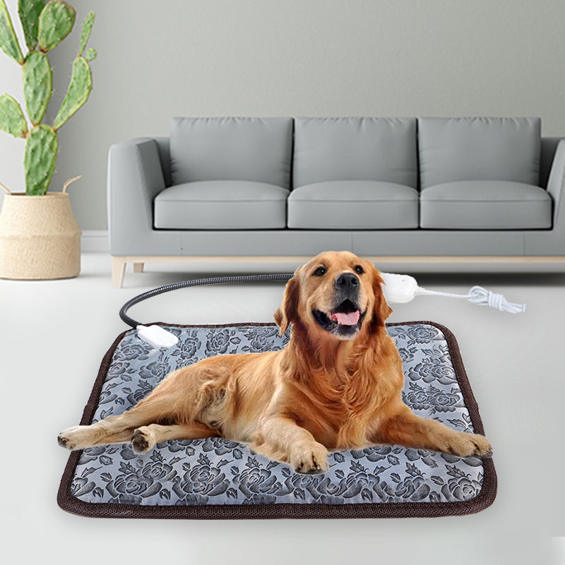 Coussin Chauffant Électrique pour Chien Chat - Tapis Chauffant Imperméable Hiver