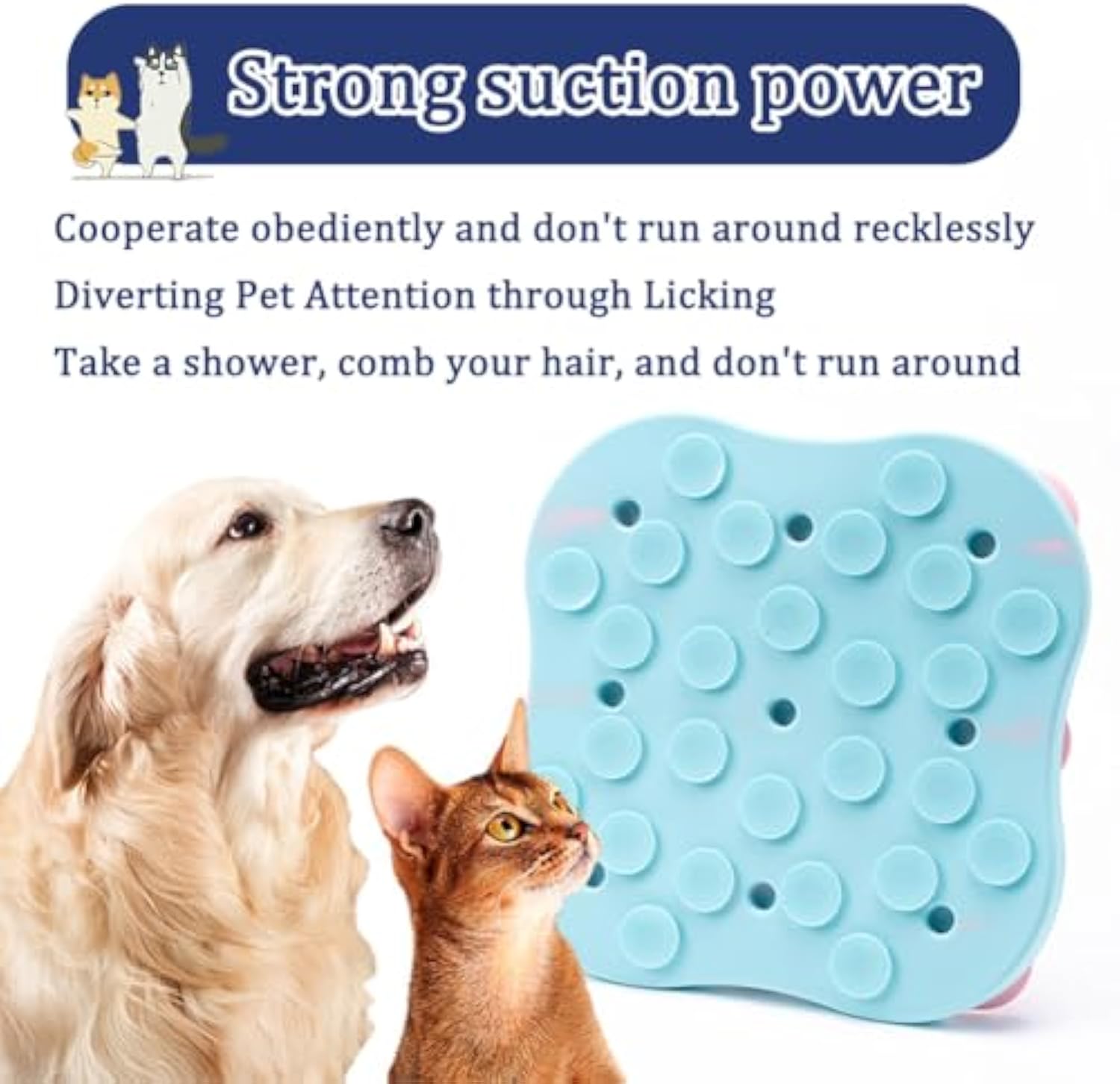 Gamelle Ralentisseur Silicone pour Chien - Tapis Léchage Anti-Anxiété avec Ventouse