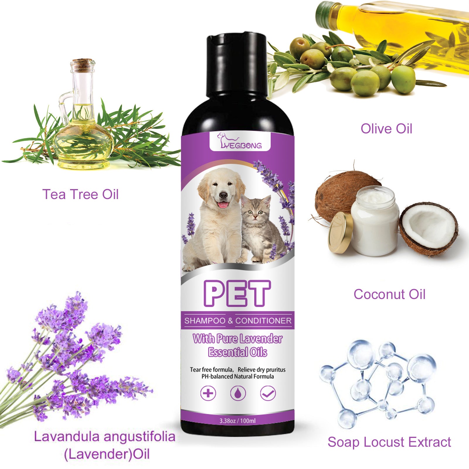 Shampoing pour Chien Anti-Démangeaisons - Pelage Doux Sans Nœuds