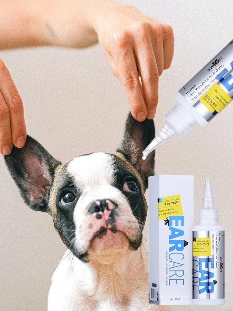 Gouttes Nettoyantes pour Oreilles Chien Chat - Solution Hygiène 60ml
